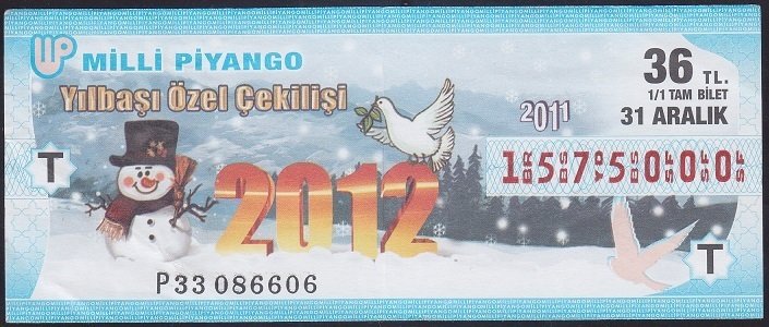 2011 31 ARALIK TAM BİLET T SERİSİ