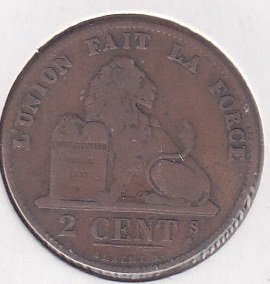BELÇİKA 2 CENT 1876
