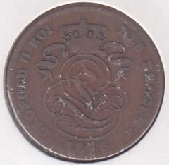 BELÇİKA 2 CENT 1876