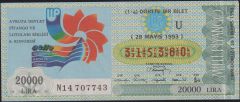 1993 29 Mayıs Çeyrek Bilet - U Serisi -Antalya