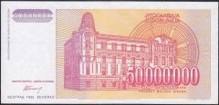 Yugoslavya 50 000 000 Dinar 1993 Ççt +