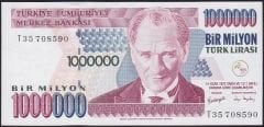 7.Emisyon 3.Tertip 1 000 000 Lira T35 708590 Çil