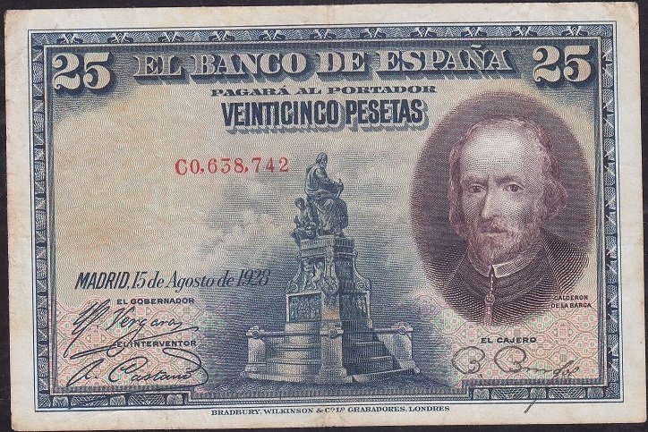 İspanya 25 Pesetas 1928 Çok Temiz +