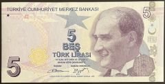 9.Emisyon 2.Tertip 5 Lira B618 156651 Çil Blok Radar