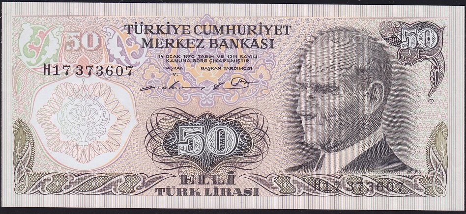 6.Emisyon 1.Tertip 50 Lira H17 373607 Çil