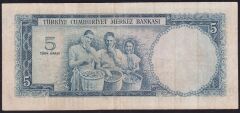5.Emisyon 3.Tertip 5 Lira F06 264080 Çok Temiz