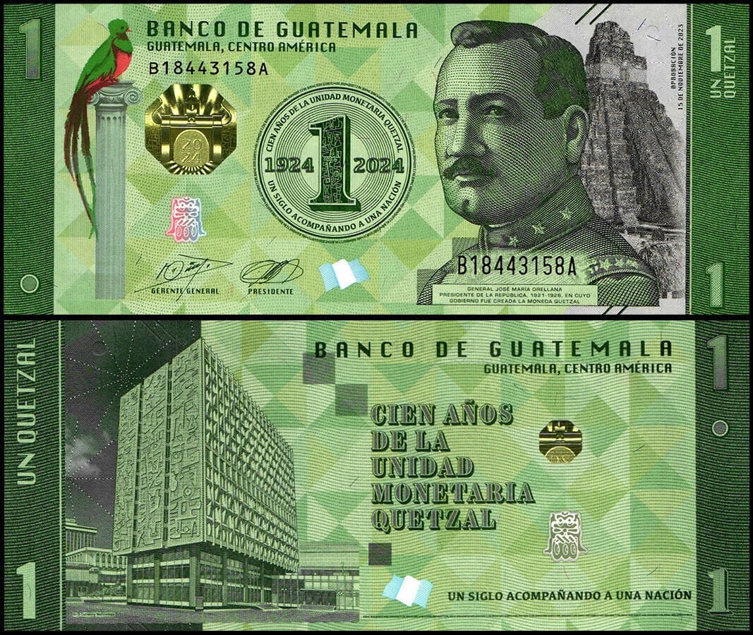 Guatemala 1 Quetzal 2024 Çil Hatıra