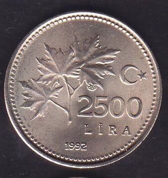 1992 Yılı 2500 Lira