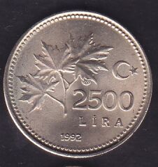 1992 Yılı 2500 Lira
