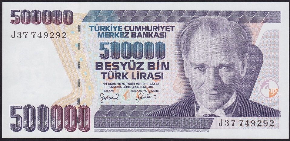 7.Emisyon 4.Tertip 500000 Lira J37 749292 Çil
