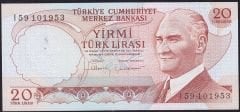 6.Emisyon 4.Tertip 20 Lira I59 101953 Çilaltı Çil