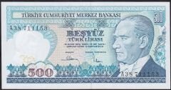 7.Emisyon 1.Tertip 500 Lira A38 711153 Çil