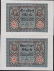 ALMANYA 100 MARK 1920 SERİ TAKİPLİ 2 ADET ÇİLALTI ÇİL