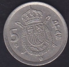 İSPANYA  5 PTAS 1975