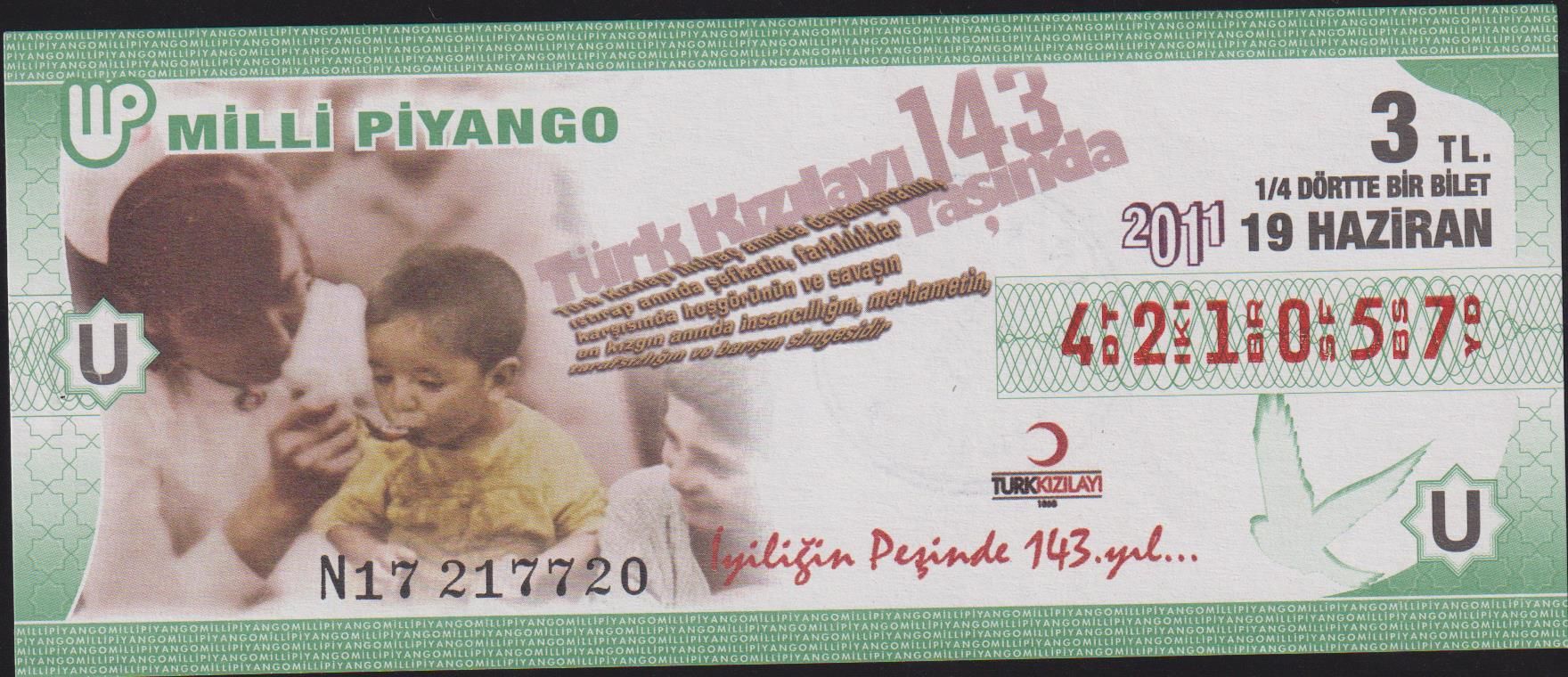 2011 19 Haziran Çeyrek Bilet - U Serisi