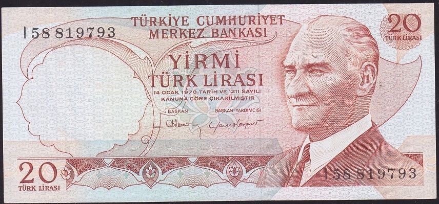 6.Emisyon 4.Tertip 20 Lira I58 819793 Çilaltı Çil