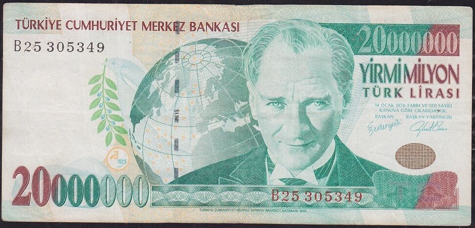 7.Emisyon 20 000 000 Lira B25 305349 Çok Temiz