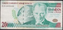 7.Emisyon 20 000 000 Lira B25 305349 Çok Temiz