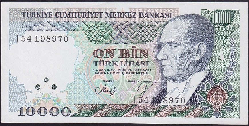 7.EMİSYON 4.TERTİP 10000 LİRA I54 198970 ÇİLALTI ÇİL