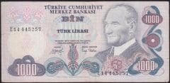 6.Emisyon 2.Tertip 1000 Lira E14 445257 Temiz