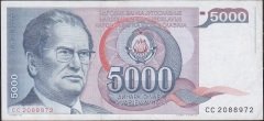 Yugoslavya 5000 Dinar 1985 Çok Temiz +