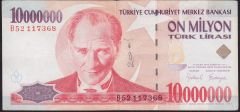 7.Emisyon 10 000 000 Lira B52 117368 Çok Temiz