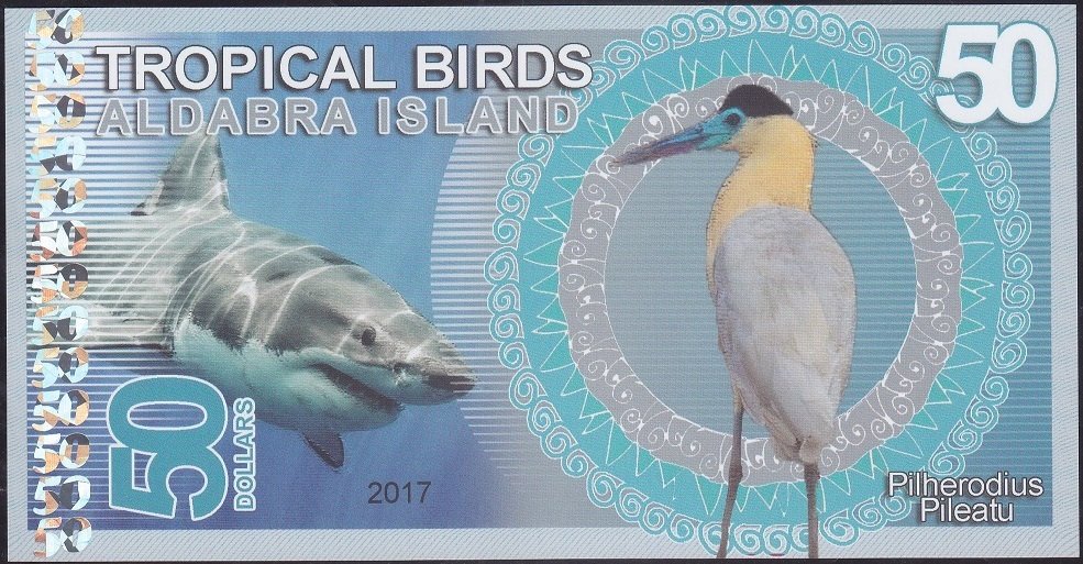 Aldabra Island 50 Dolar 2017 Çil Fantazi Para
