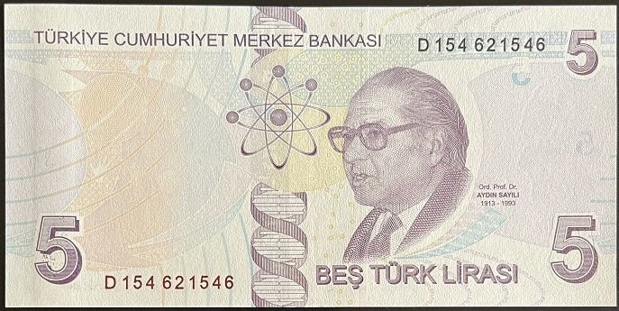 9.Emisyon 4.Tertip 5 Lira D1546 2 1546 Çil