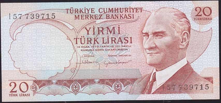 6.Emisyon 4.Tertip 20 Lira I57 739715 Çilaltı