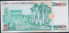 7.Emisyon 20 000 000 Lira B23 914119 Çok Temiz+