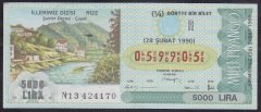 1990 28 ŞUBAT ÇEYREK BİLET R SERİSİ