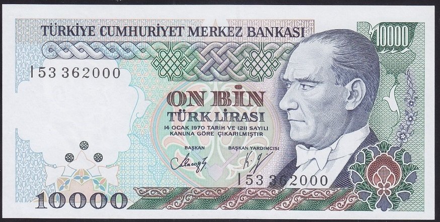 7.EMİSYON 4.TERTİP 10000 LİRA I53 362000 ÇİL
