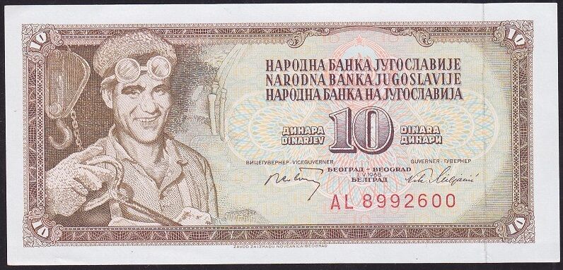 Yugoslavya 10 Dinar 1968 Çilaltı Çil
