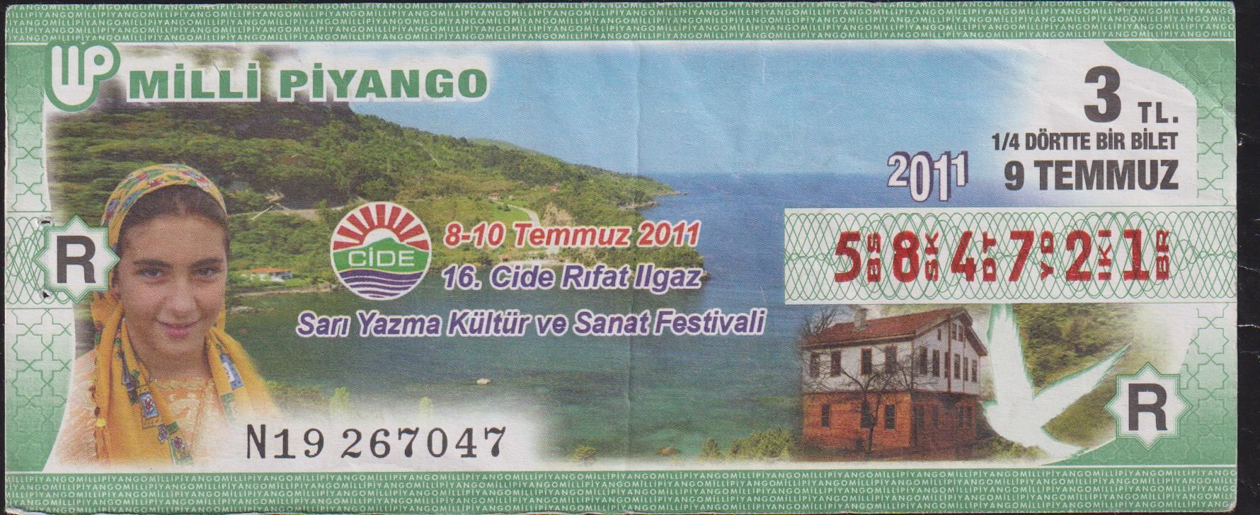 2011 9 Temmuz Çeyrek Bilet - R Serisi