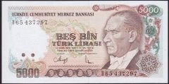 7.Emisyon 4.Tertip 5000 Lira I65 437297 Çil