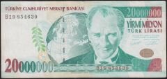7.Emisyon 20 000 000 Lira B19 854630 Çok Temiz