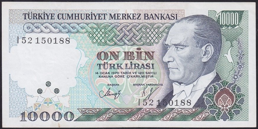 7.EMİSYON 4.TERTİP 10000 LİRA I52 150188 ÇİLALTI