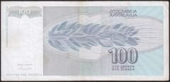 Yugoslavya 100 Dinar 1992 Çok Temiz