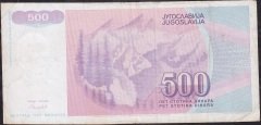 Yugoslavya 500 Dinar 1992 Çok Temiz