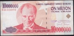 7.Emisyon 10 000 000 Lira B46 614072 Çok Temiz