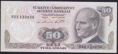 6.EMİSYON 1.TERTİP 50 LİRA H55 133936 ÇİLALTI ÇİL