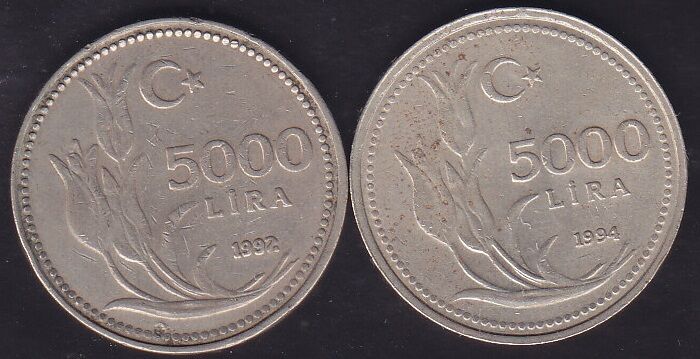 1992-94 Yılı 5000 Lira