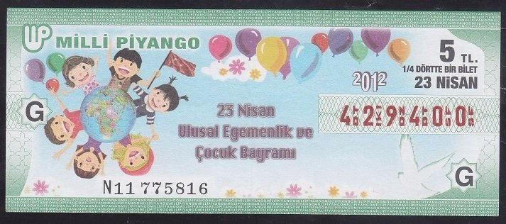 2012 23 NİSAN ÇEYREK BİLET - G SERİSİ