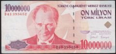 7.Emisyon 10 000 000 Lira B43 395652 Çok Temiz