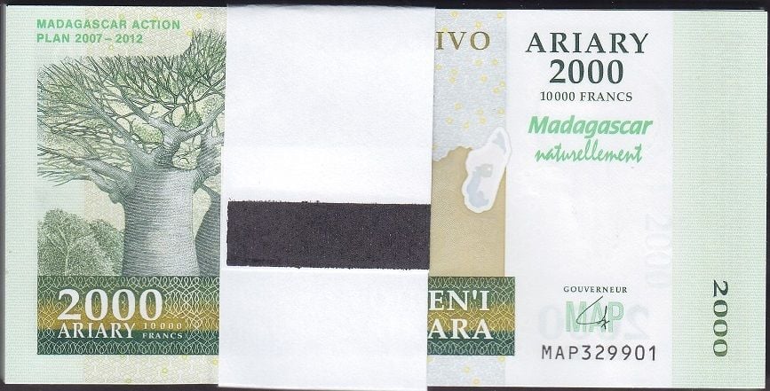 Madagaskar 2000 Ariary Deste (100 Adet) Çil