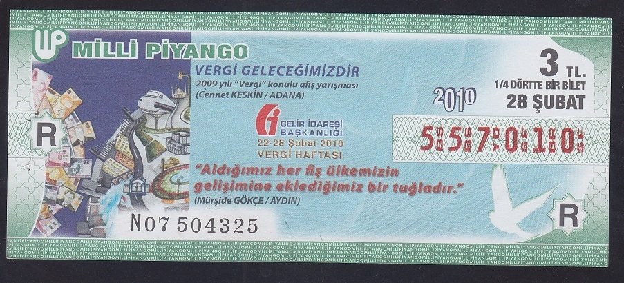 2010 28 ŞUBAT ÇEYREK BİLET