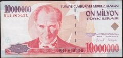 7.Emisyon 10 000 000 Lira B41 685421 Çok Temiz+