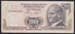 6.EMİSYON 2.TERTİP 50 LİRA I74 699089 ÇOK TEMİZ eski para alan yerler