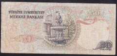 6.EMİSYON 2.TERTİP 50 LİRA I74 699089 ÇOK TEMİZ eski para alan yerler