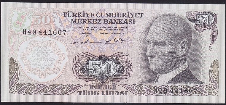 6.EMİSYON 1.TERTİP 50 LİRA H49 441607 ÇİLALTI +